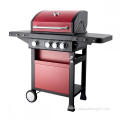 Gas Grill and Smoker Combo 3 Burners Red Gas Grill with Side Burner Supplier